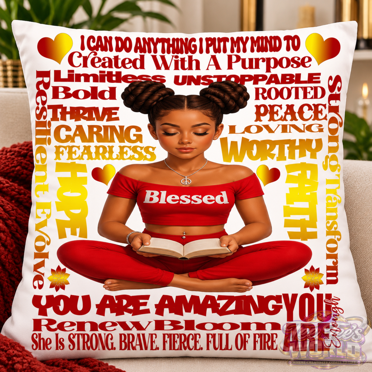 Empowering Faith & Affirmation Decorative Pillow