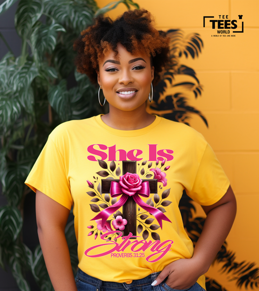 She Is Strong Proverbs 31:25 PNG Design