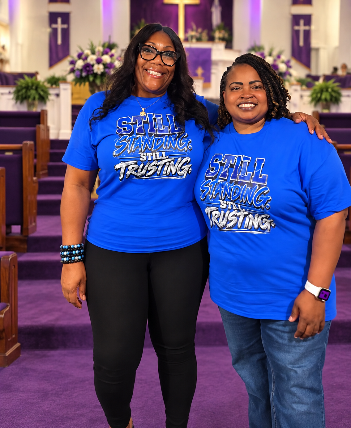 Still Standing. Still Trusting. | Royal Blue Faith Over Fear Tee - Two Coloways