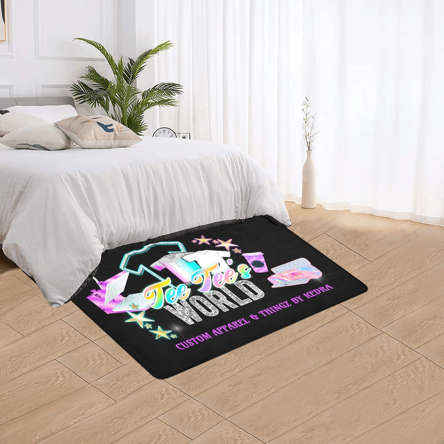 Custom Logo Business Rug Area Rug with Black Binding 5'x3'3''