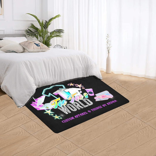 Custom Logo Business Rug Area Rug with Black Binding 5'x3'3''