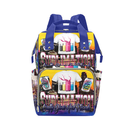 Sublimation Crafty Divas And Friends Logo Multi-Function Diaper Backpack/Diaper Bag (Model 1688)