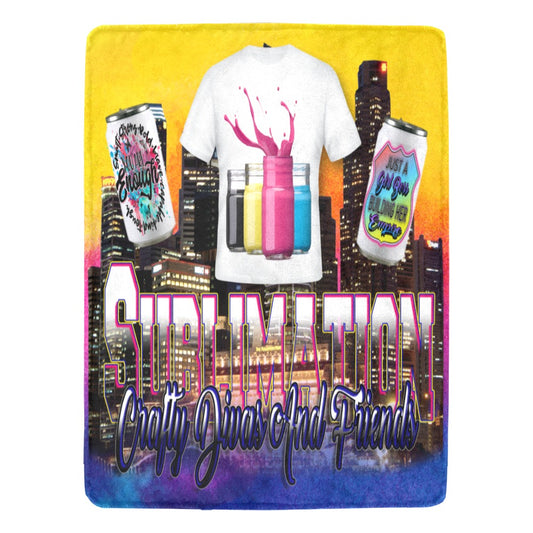Sublimation Crafty Divas And Friends Logo Ultra-Soft Micro Fleece Blanket 60"x80"