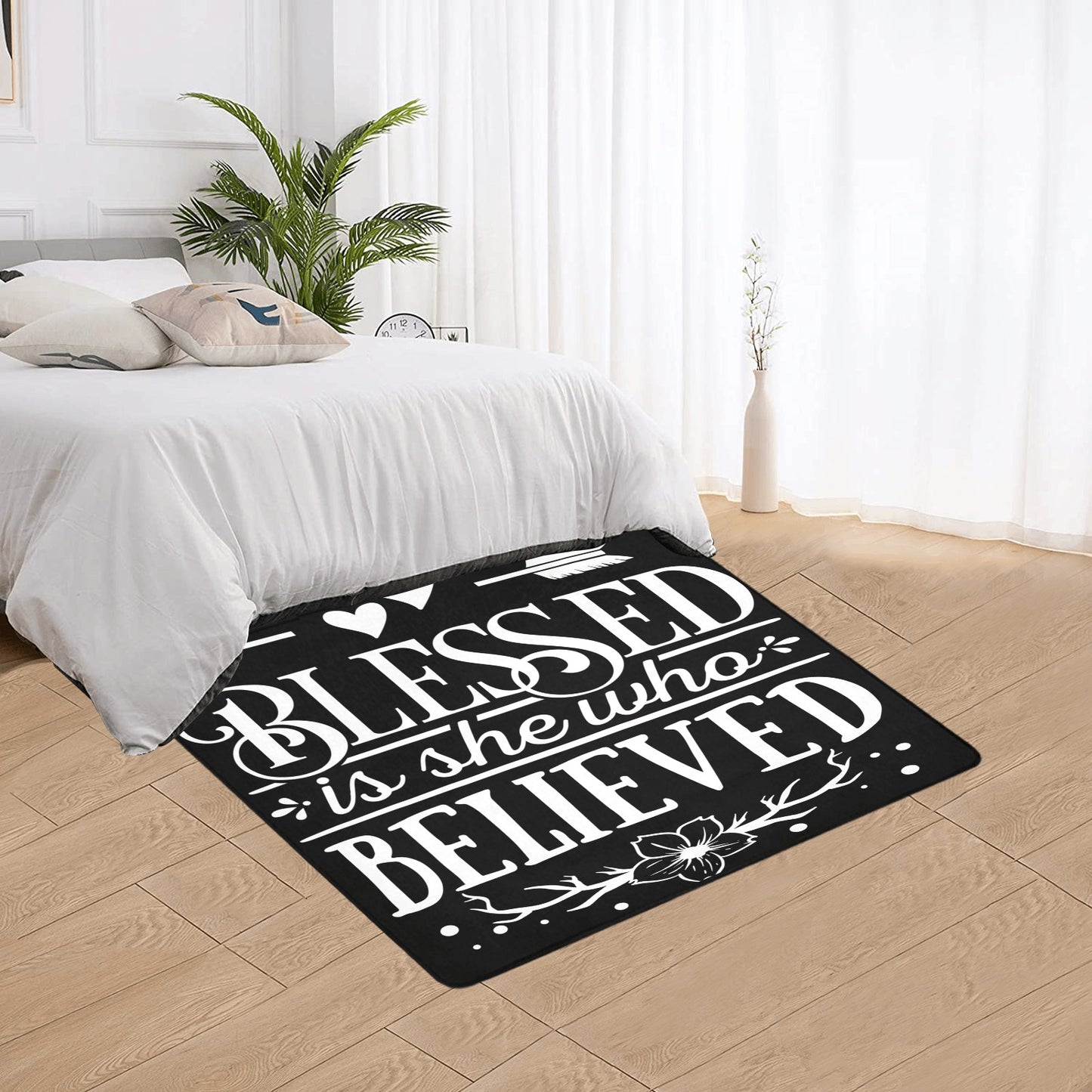 Custom Logo Business Rug Area Rug with Black Binding 5'x3'3''