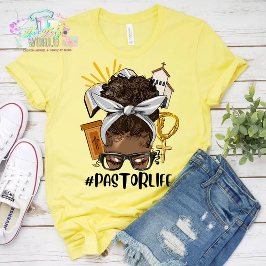 Pastorlife Curly Messy Bun DTF Transfer ONLY