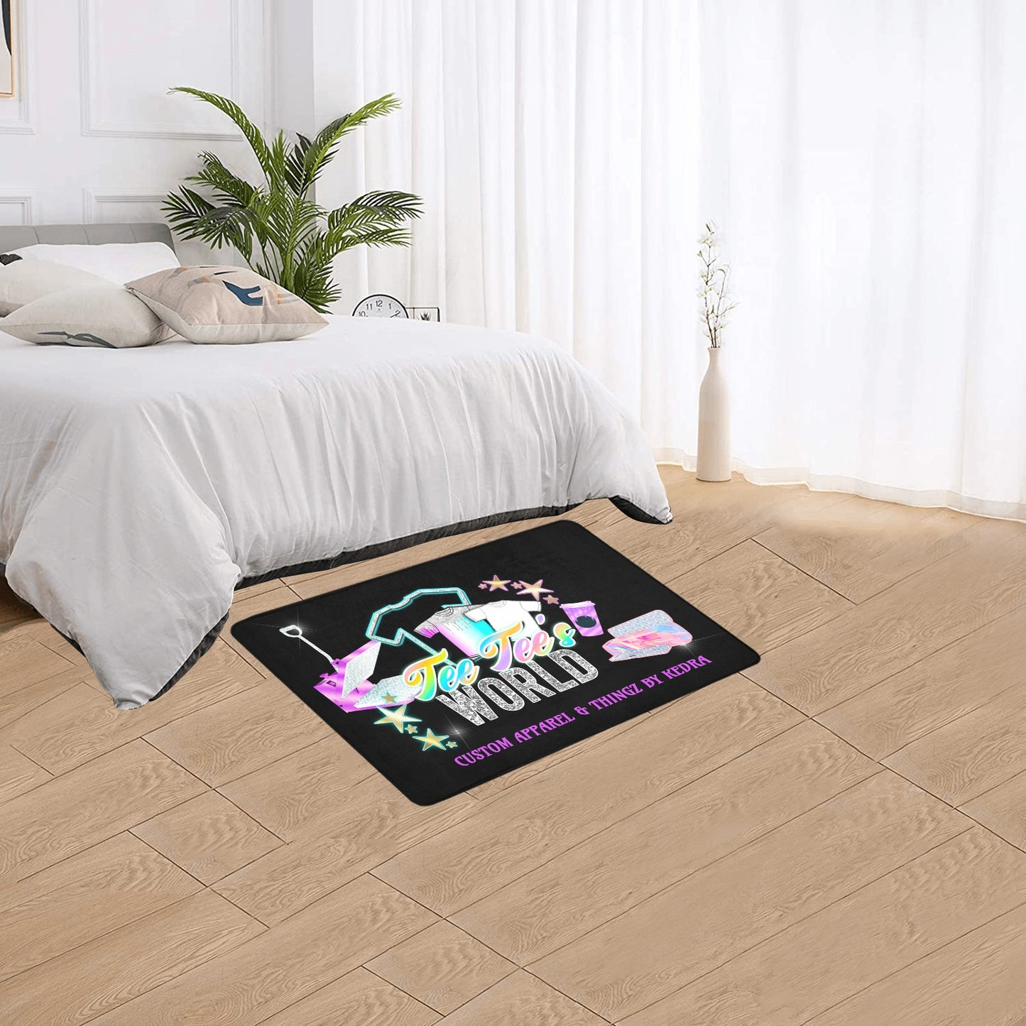 Custom Logo Business Rug Area Rug with Black Binding 5'x3'3''