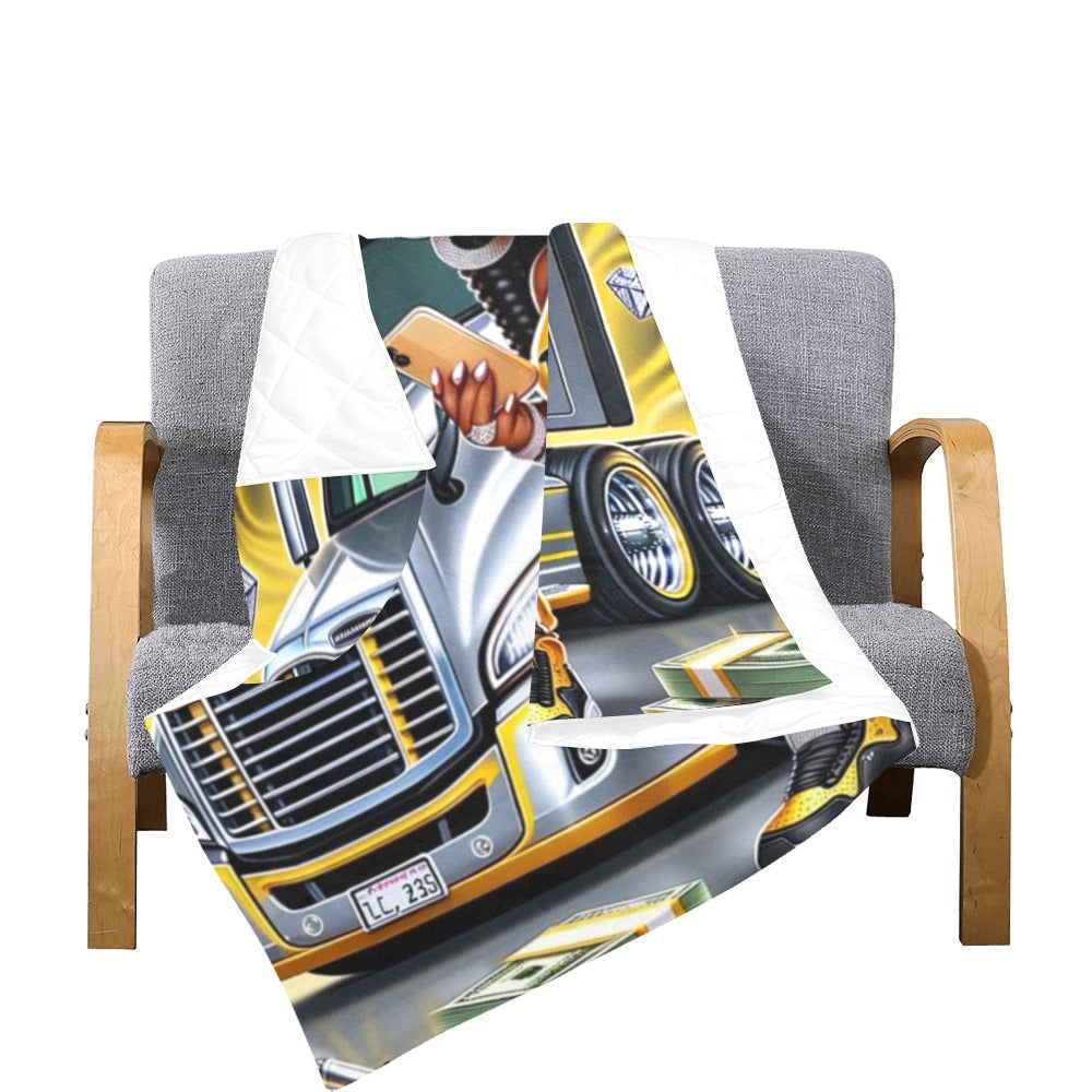 Chibi Beautiful And Blessed in Yellow Quilt 70"x80"