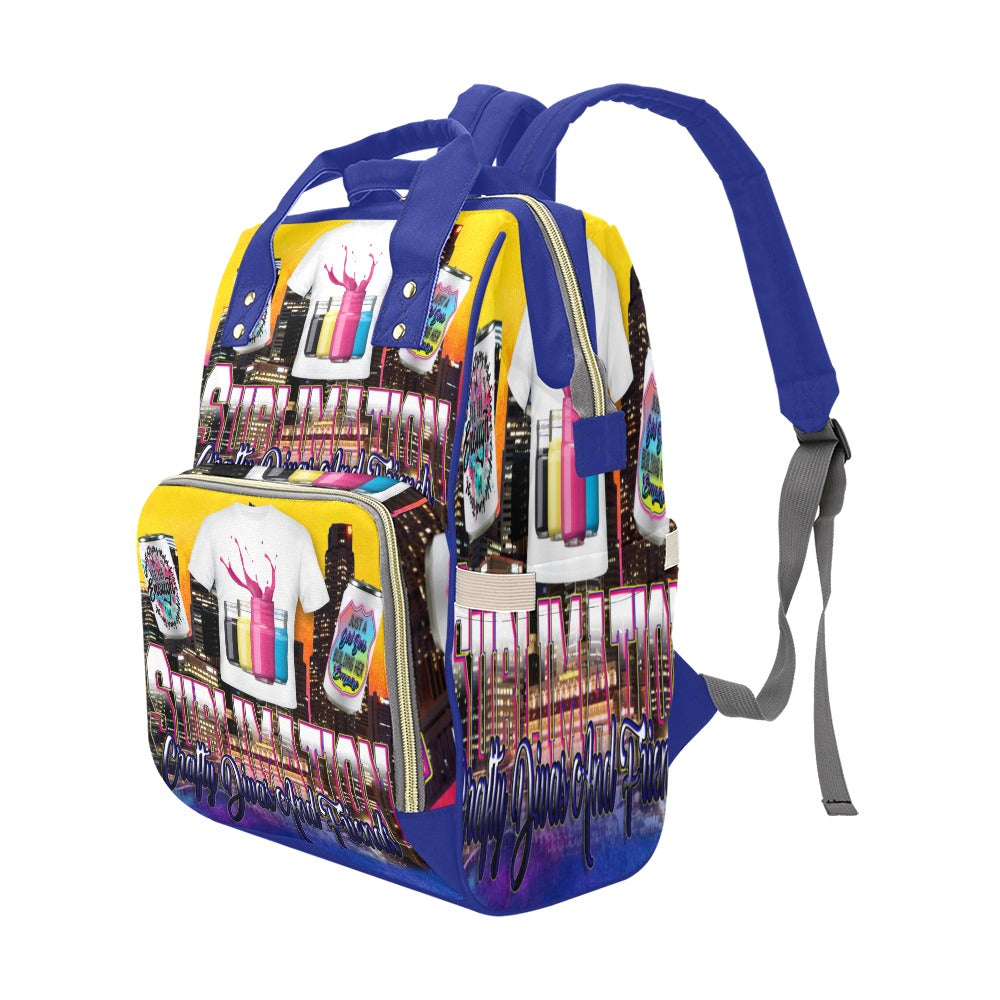 Sublimation Crafty Divas And Friends Logo Multi-Function Diaper Backpack/Diaper Bag (Model 1688)